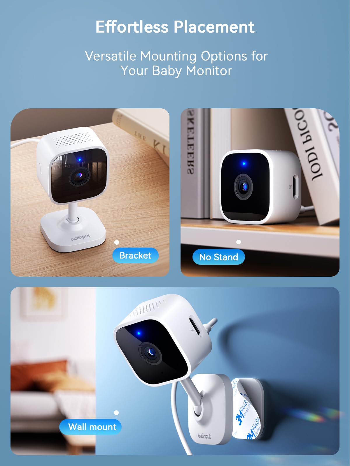 Outinput Indoor Security Camera 2K WiFi Camera?Home Security, Baby Monitor, Pet Camera?App Control, Instant Alert, Motion Detect