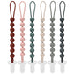 6-Pack Silicone Pacifier Clips For Babies, Safe Teething Beads, Rust-Free Holders, Baby Boy And Girl Essentials, Newborn Must-Ha