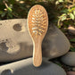 Comfy Cheeks Wooden Hair Brush With Natural Bristles | Gentle Paddle Detangling Brush For Kids & Toddlers | AntiFrizz Hairbrush