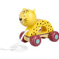 Orange Tree Toys: Pull Along: Leopard - Wooden Toy, Colorful Wheeled Character, Push-Pull, Encourage First Steps, FSC Certified,