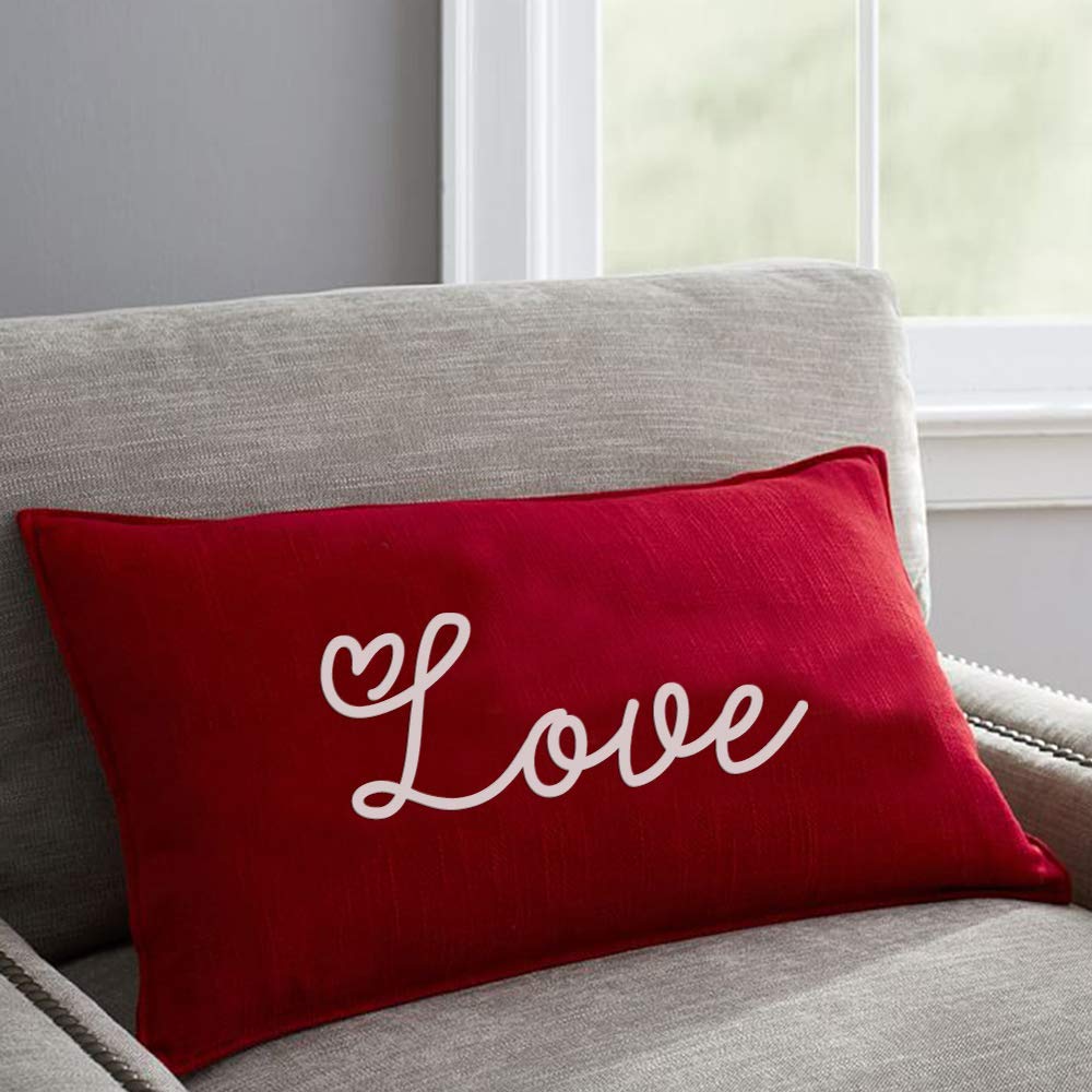 The Purple Tree Plush Velvet Embroidered Love Cushion Throw Pillow for Christmas(1 pc) Cute Love Cushion, Love Gift, Valentines 