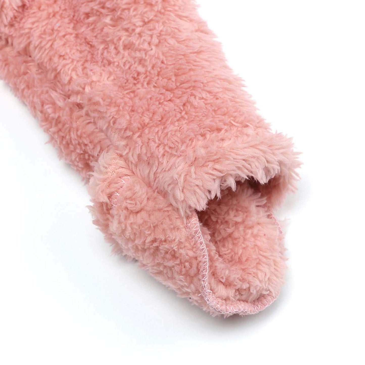 Baby Girls Warm Onesies Hoodies Winter Outwear Outfits Fluzzy Jumpsuit For Infant Pink 6-9M