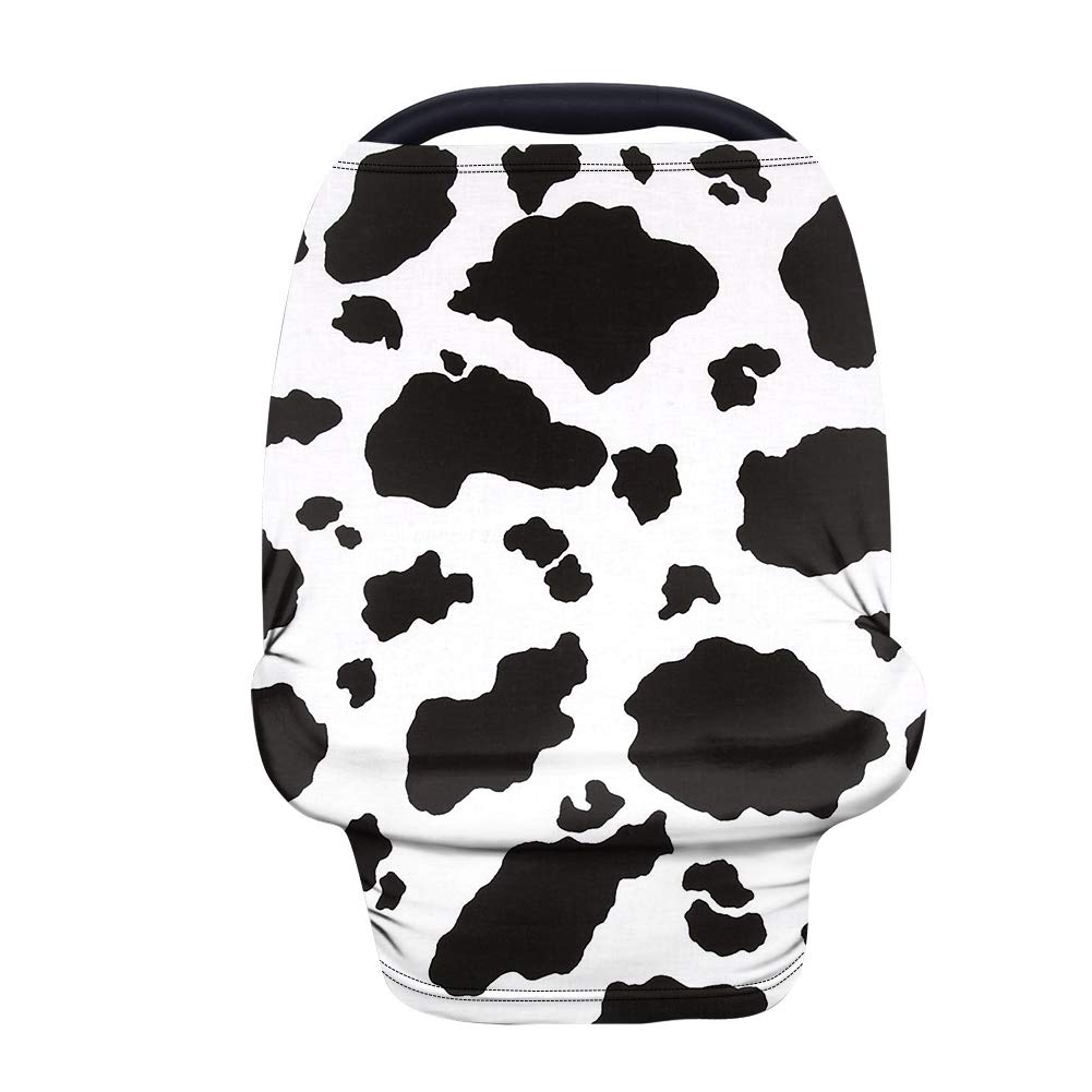 Jeocody Cow Print Baby Car Seat Carseat Canopy Covers Personalised Nursing Privacy Protection Multi-Use Breastfeeding Shawl