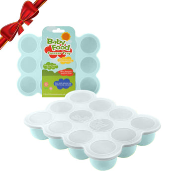 Samuelworld Baby Breast Milk And Food Storage Container, 12 Portions X 2.5Oz, Stackable Food Grade Silicone Tray With Clip-On Ha