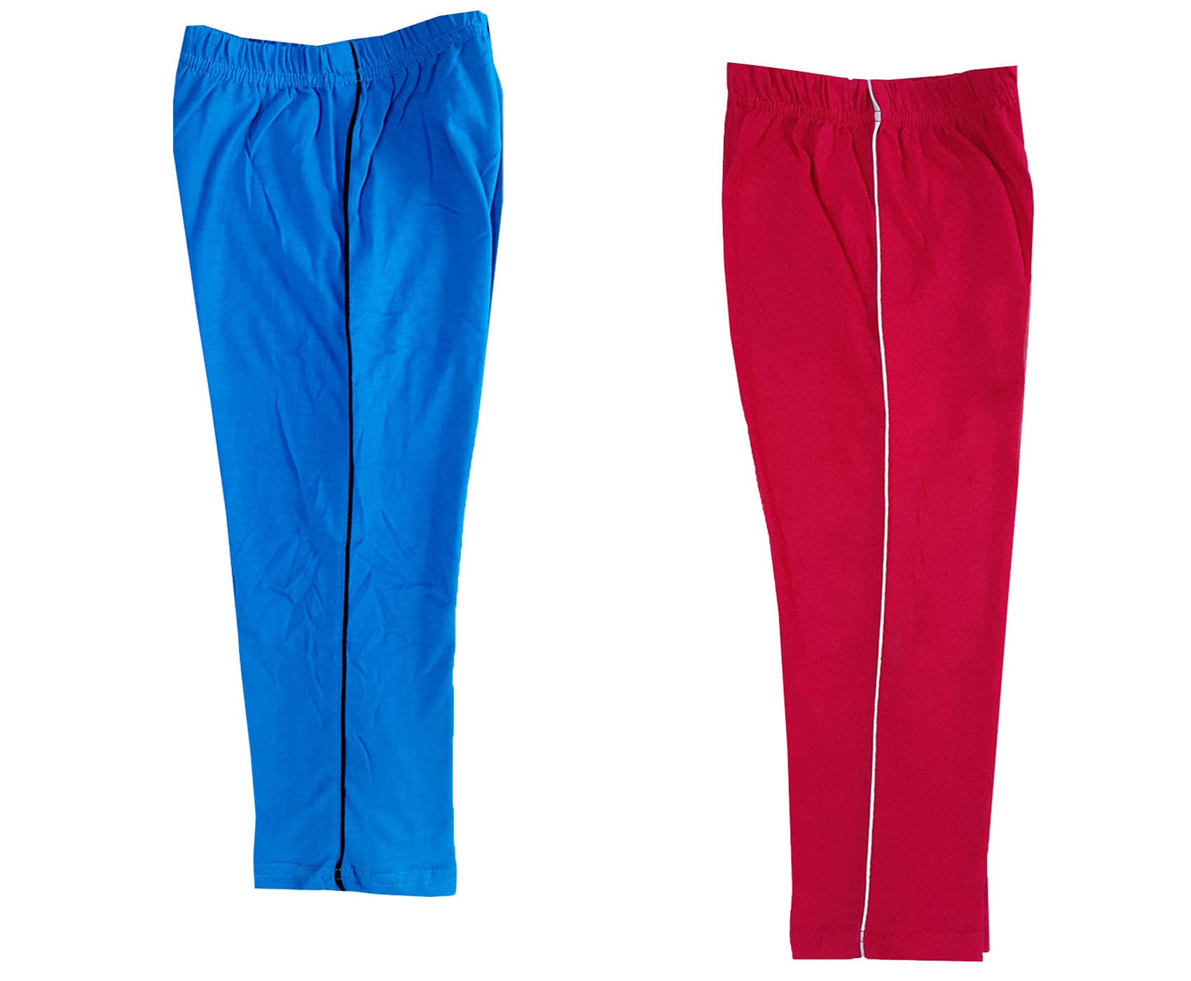 indi weaves Girls Cotton Solid Capri 3/4th Leggings (Pack of 2)