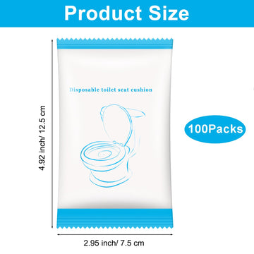 Krijuess 100 Pack Disposable Toilet Seat Cover Waterproof Non-Woven Fabric, Disposable Toilet Seat Covers For Travel, Disposable