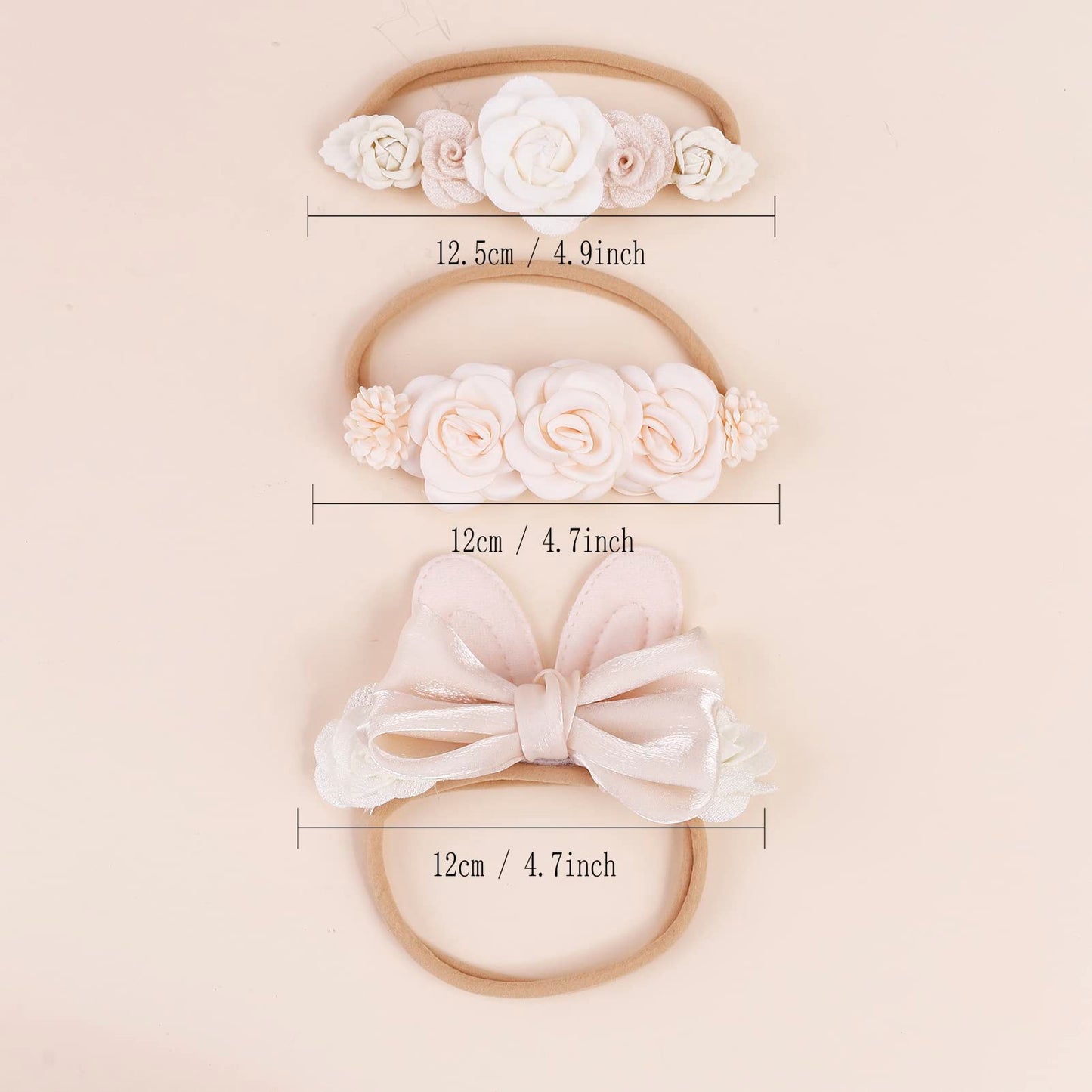 Bfnaagirl Baby Girl Headbands Nylon Flower Elastic Hairbands 3Pcs Hair Accessories Gift For Newborn Infant Toddlers (Tu-Hdj-3Pcs