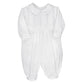 Petit Ami Hand-Embroidered Boys Christening Longall - Tucks and Feather Stitching, White (White, 9 Month)