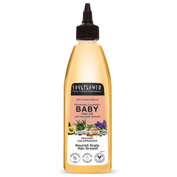 Soulflower Rosemary Baby Hair Oil For Hair Growth, 100% Pure & Natural Organic, Nourishment With Avocado, Coconut, Olive & Almon