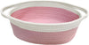 GIFTEXPRESS Pink & White Woven Gift Basket  13inch x 8inch x 5inch Cotton Rope Organizing Baskets for Baby Items or Cat & Dog Toys  Cut