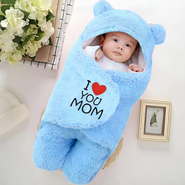 Swissberry Baby Blanket new Born Pack of Hooded Swaddle Wrapper Pack of 1 pc.(SkyBlue, 06 Months)