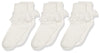 Jefferies Socks Baby Girls Jeffries Newborn Misty Ruffle Turn Cuff 3 Pair Pack Socks, Ivory, 3-12 Months Us
