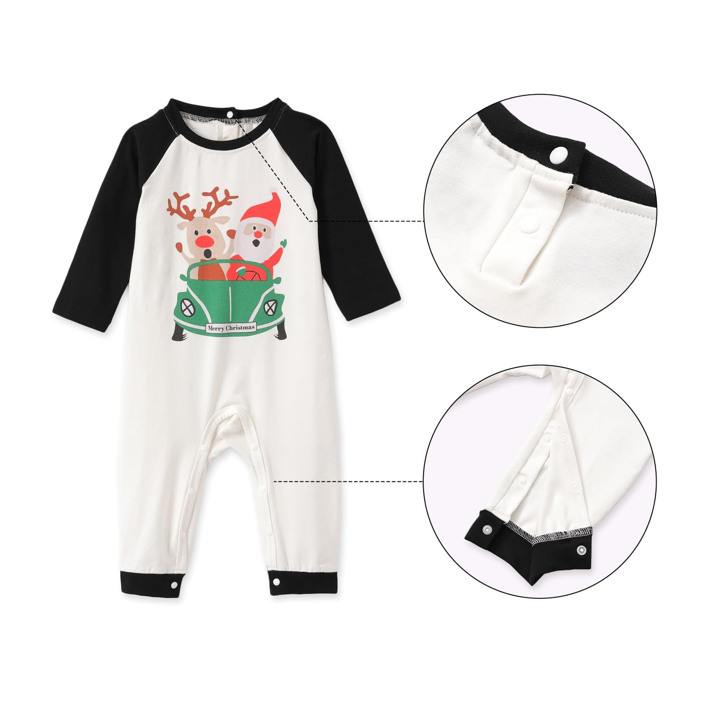 Iffei Christmas Pajamas For Family Matching Sets Holiday Pj'S With Satna Reindeer Long Sleeve Shirt And Pant With Pocket 9-12Mon