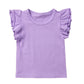 Infant Toddler Baby Girl Top Basic Plain Ruffle T-Shirt Blouse Casual Clothes (4-5 Years, Purple)
