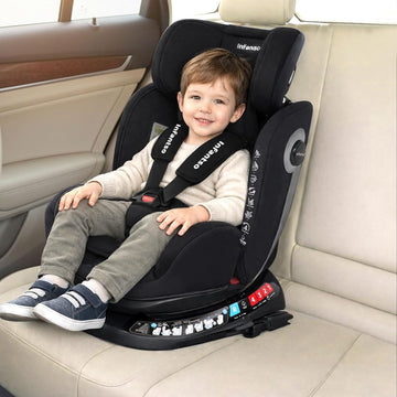 Infantso RideOn  Isofix (Ece R44/04 Certified) Car Seat 360 Rotating Recliner Baby Car Seat For 0 To 12 Years Convertible Cars