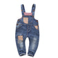 Kidscool Space Baby & Little Boys/Girls Plaid Lining Patchwork Denim Overalls Jeans,Blue, 12-18 Months