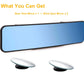 Universal 11.4 Inch Clip On Rearview Mirror - Anti Glare, Wide Angle - Convex - Blue Tint (Bonus 2 PCS Blind Spot Mirrors)