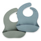 Silicone Bib 2 Pack: Non-Toxic,Food-Grade, Waterproof, Adjustable Neck Band & Pouch Catcher, Easy-Clean for Toddlers & Babies (T