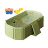 Foldable Bathtub for Kids, Large Toddler Bathtubs, Baby Shower with 2 Ducks and 5 Balls, Portable Shower Basin, Bathroom Pool Wa