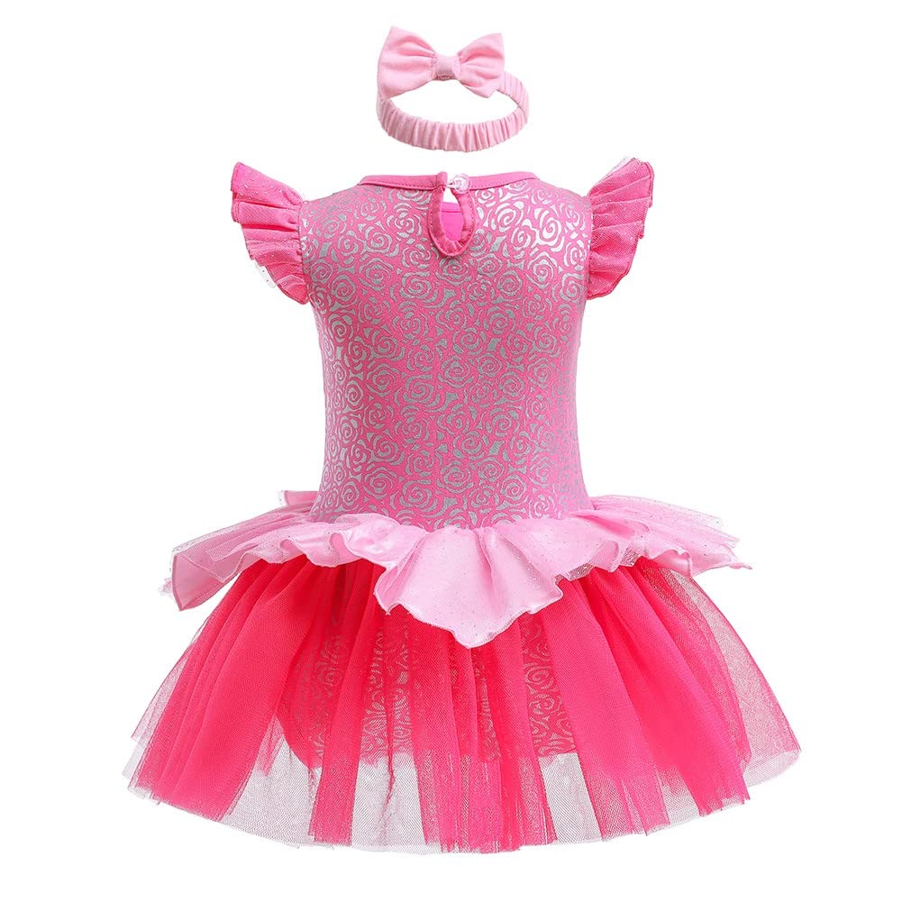 Myrisam Baby Girls Aurora Princess Birthday Romper Tutu Dress Sleeping The Beauty Halloween Costumes W/Headband
