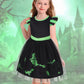 Marendyee Black Witch Costume Girls Halloween Toddler Kids Tulle Dresses Flutter Sleeve (9-10 Years)