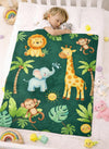 FRIDO Baby Blanket, ABC Animal Print, Cotton, Soft and Skin Friendly, All Season, Multicolor, 85 x 110 CM, 04 Years (Dark Green