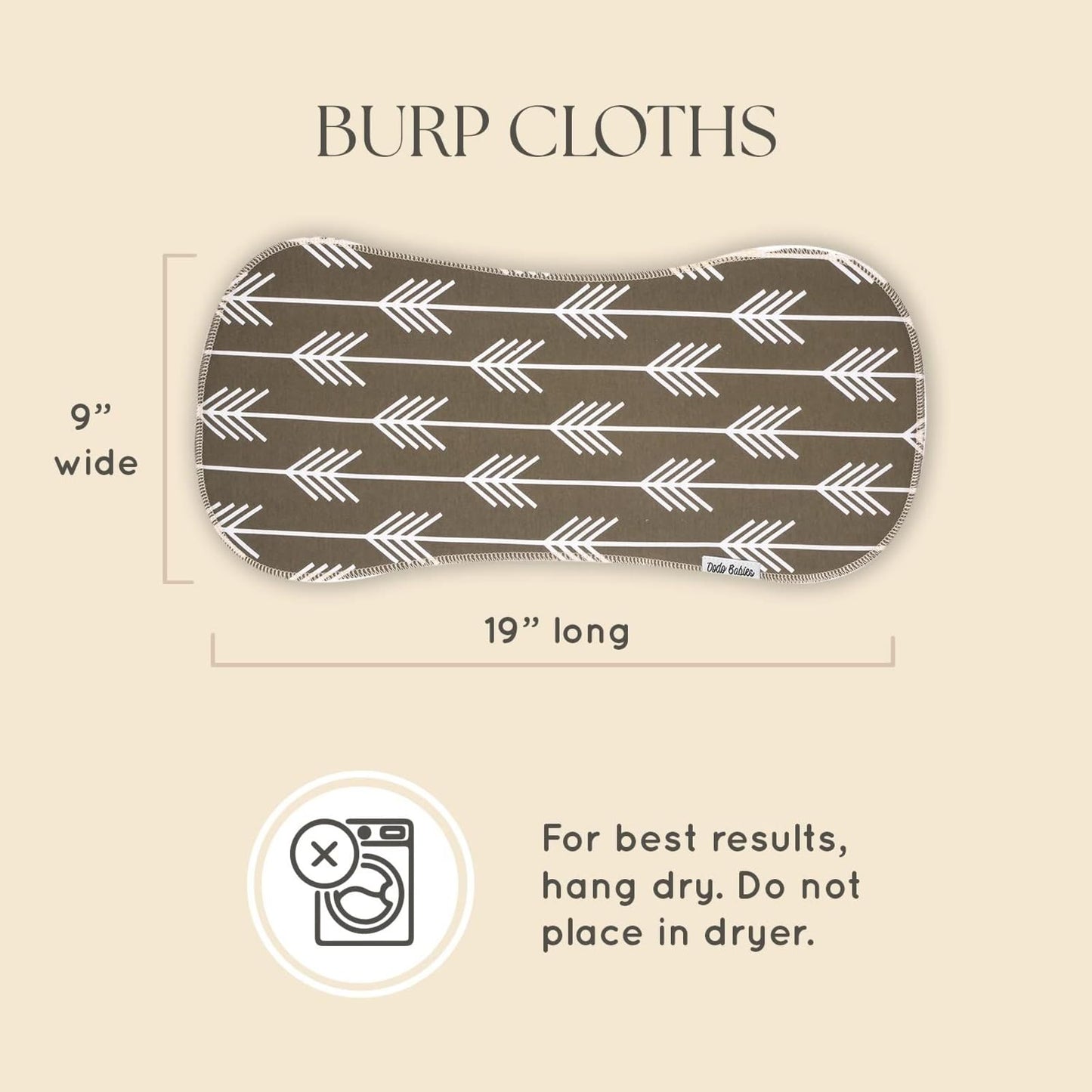 Dodo Babies 5-Pack Baby Burp Cloths - Soft, Absorbent Cotton Burp Cloths - includes Pacifier Case and 2 Pacifier Clips - Colors: