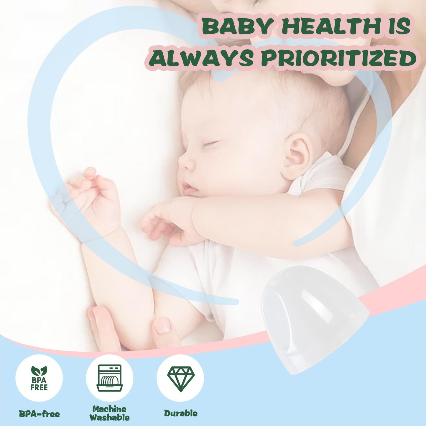 Dome Caps Compatible With Lansinoh Baby Bottle, Replacement Lids, Pack Of 4