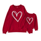 Mommy And Me Valentine'S Day Sweatshirt Love Heart Graphic Family Matching Pullover Casual Long Sleeve Shirt Tops (Kid-Red, 4-5T