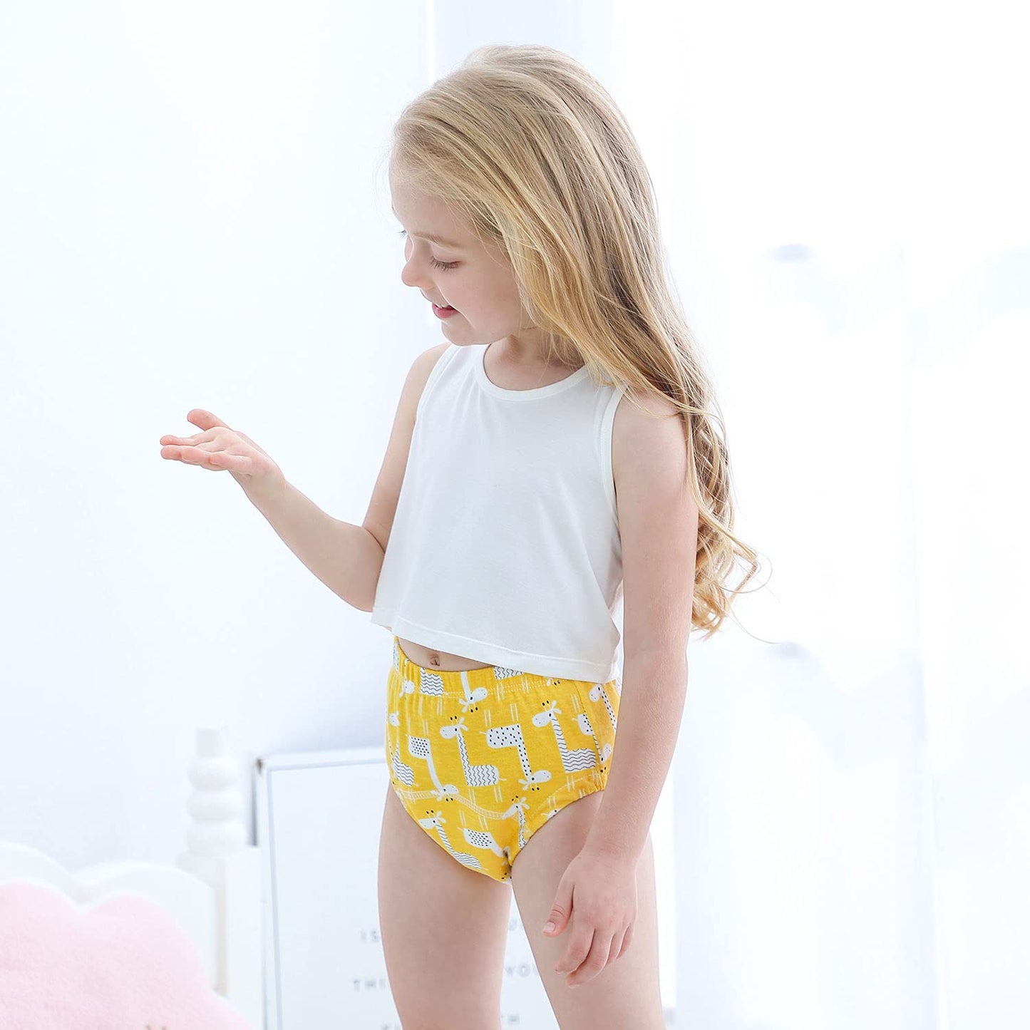 U0U Baby Girls4 Pack Cotton Training Pants Toddler Potty Training Underwear for Boys and Girls Pink 2T