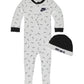 Nike Baby Coverall & Hat 2 Piece Set (White(56F266-001)/Black, 0-3 Months)