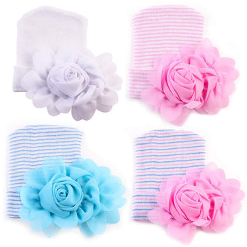 Upeilxd Newborn Hospital Hat Infant Baby Hat Caps With Bow Soft Cute Nursery Beanie Hat