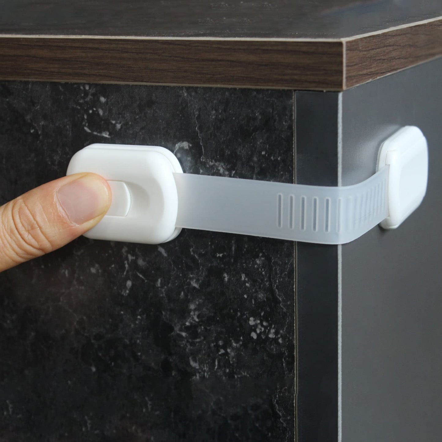 Vmaisi Baby Proofing Cabinet Locks - Childproofing Adjustable Multi Use Straps Latches for Drawers, Fridge, Dishwasher, Toilet S