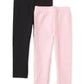 The Children'S Place Baby Girls And Toddler Girls Leggings,Black/Shell 2 Pack,6-9Months