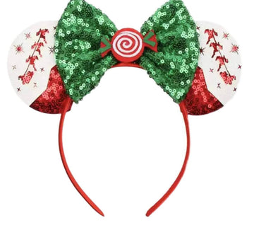 Clgift Christmas Reindeer Minnie Ears,Pick Your Color, Iridescent Minnie Ears, Silver Gold Blue Minnie Ears, Rainbow Sparkle Mou