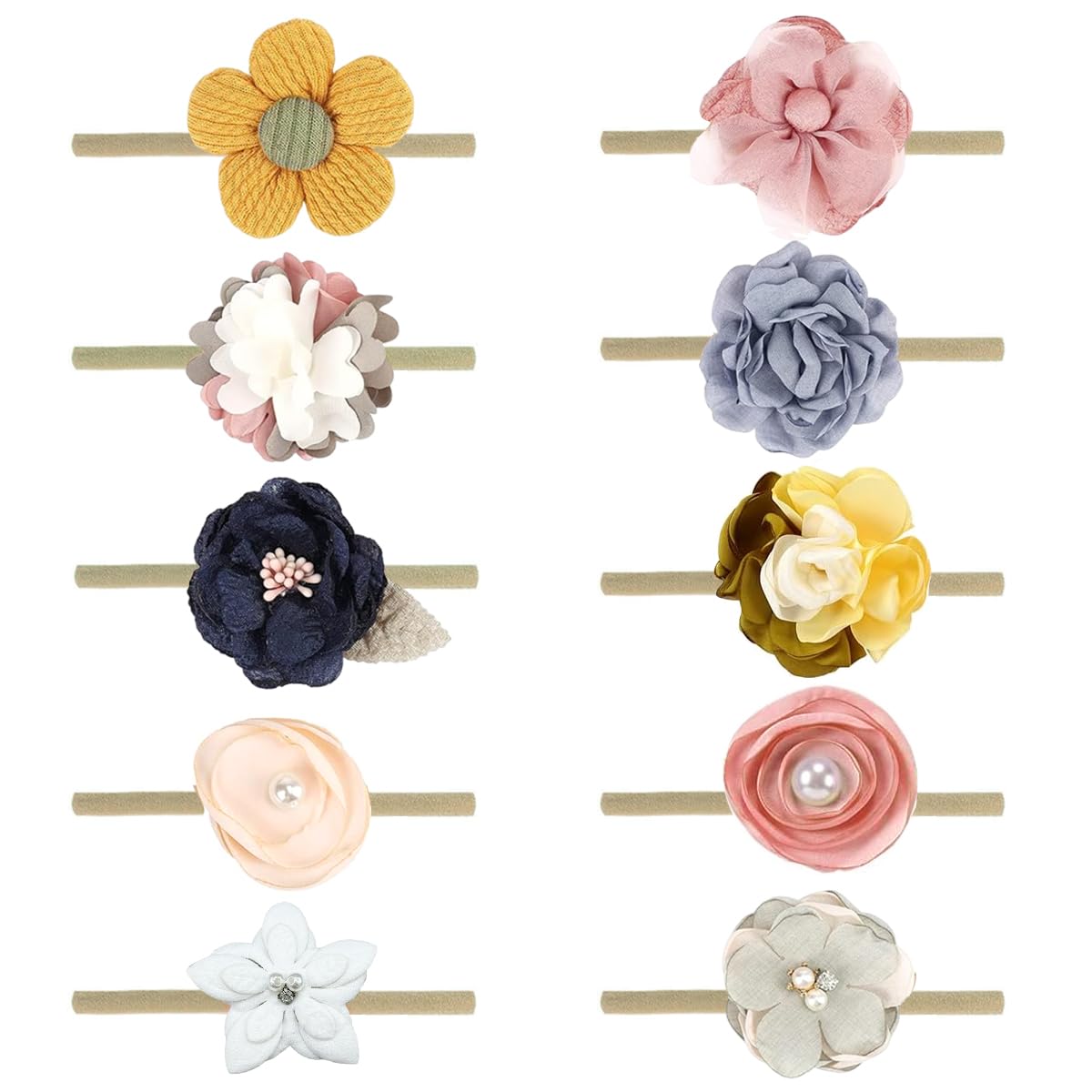 Snowie Soft Hairbands Hair Band For Girls Kids, 10Pcs Floral Baby Hairband Headbands For Baby Girl Hair Accessories Infant Showe