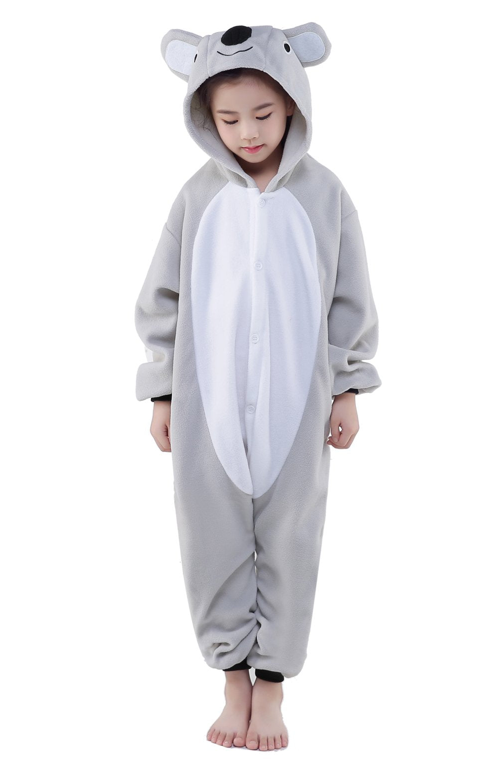 Canasour Koala Onesie Kids Halloween Cosplay Costume Girls One Piece Pjs Anime Unisex Hoodie Pajamas Grey For 5T Boys Party Pyja