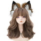 Vigvan Handmade Wolf Fox Ears Animal Cosplay Cute Head Accessories For Halloween (Chain Brown White)