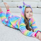 Newplush Child Onesies Girls Boys Halloween Costumes Bright Yellow Galaxy Unicorn Animal Pajama For Christmas (6-8 Years)