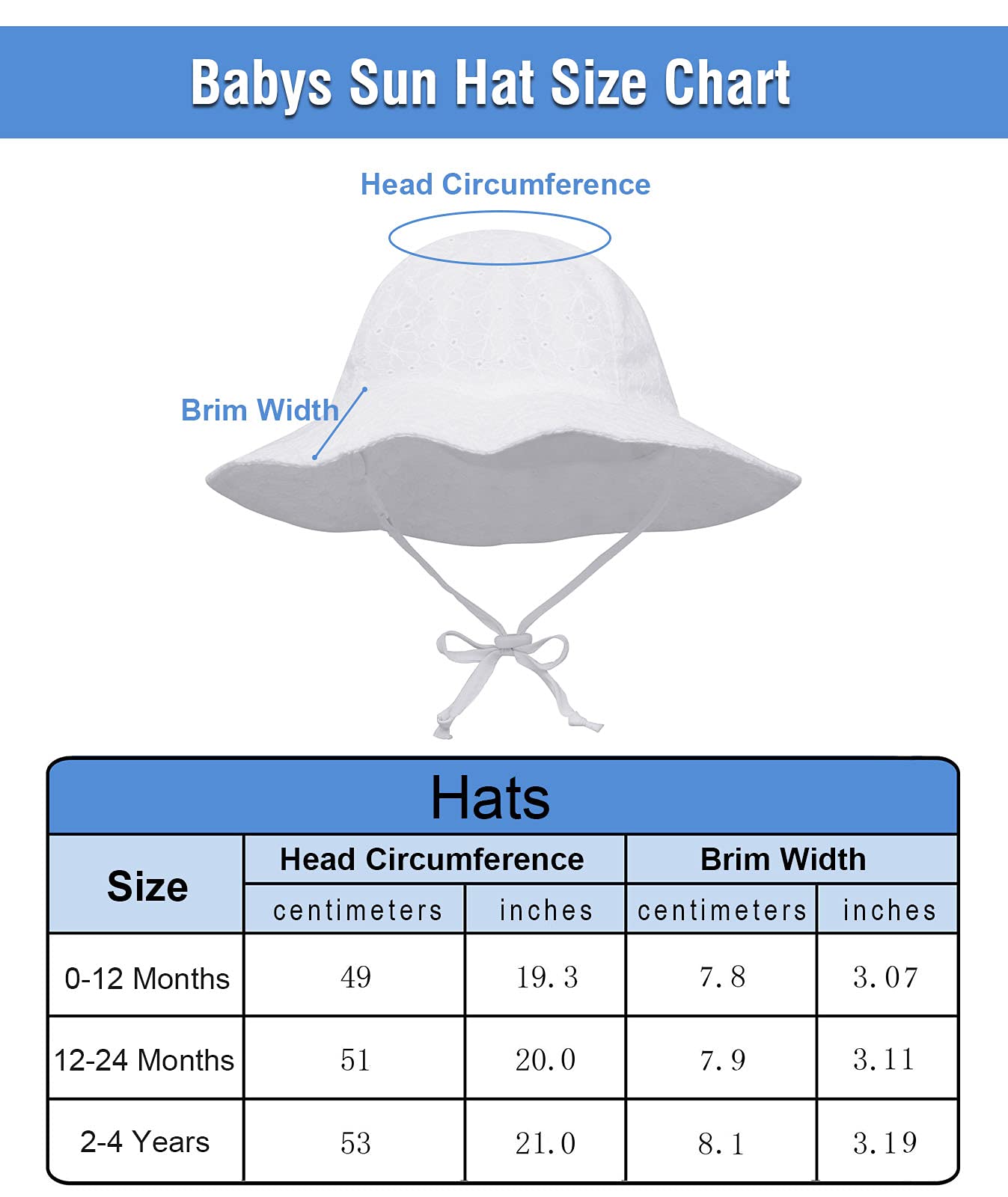 Simplikids Upf 50+ Uv Sun Protection Wide Brim Baby Sun Hat,White #4,0-12 Months