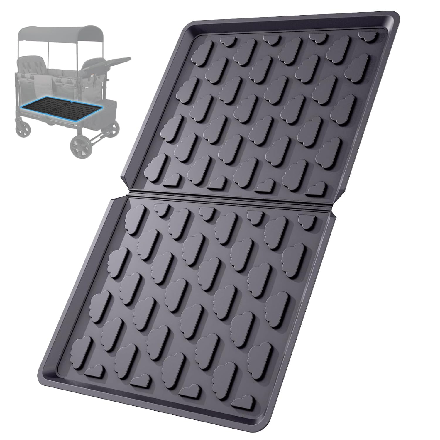Upifen All Weather Mat for Wagon W4 Accessory - Compatible with Wonderfold Stroller Wagons W4, Silicone Floor Mat Protect Wagon 