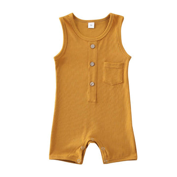 Iddolaka Newborn Summer Baby Boy Girl Romper Bodysuit Jumpsuit Playsuit One Piece Outfit Clothes (Yellow, 6-12 Months)