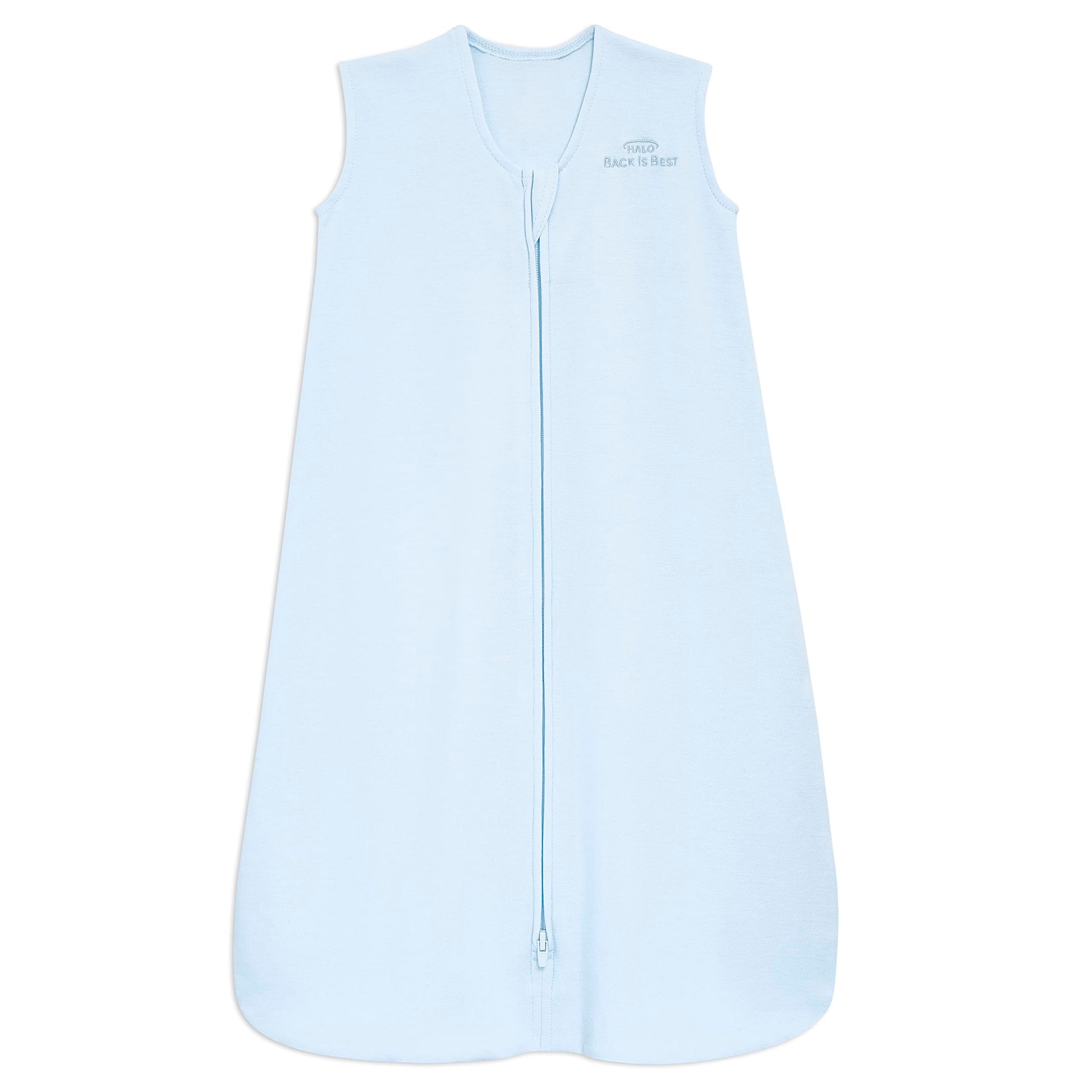 HALO SleepSack, 100% Cotton Wearable Blanket, Swaddle Transition Sleeping Bag, TOG 0.5, Baby Blue, Large