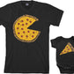 Threadrock Pizza Pie & Slice Infant Bodysuit & Men'S T-Shirt Matching Set (Baby: 6M, Black|Men'S: Xl, Black)