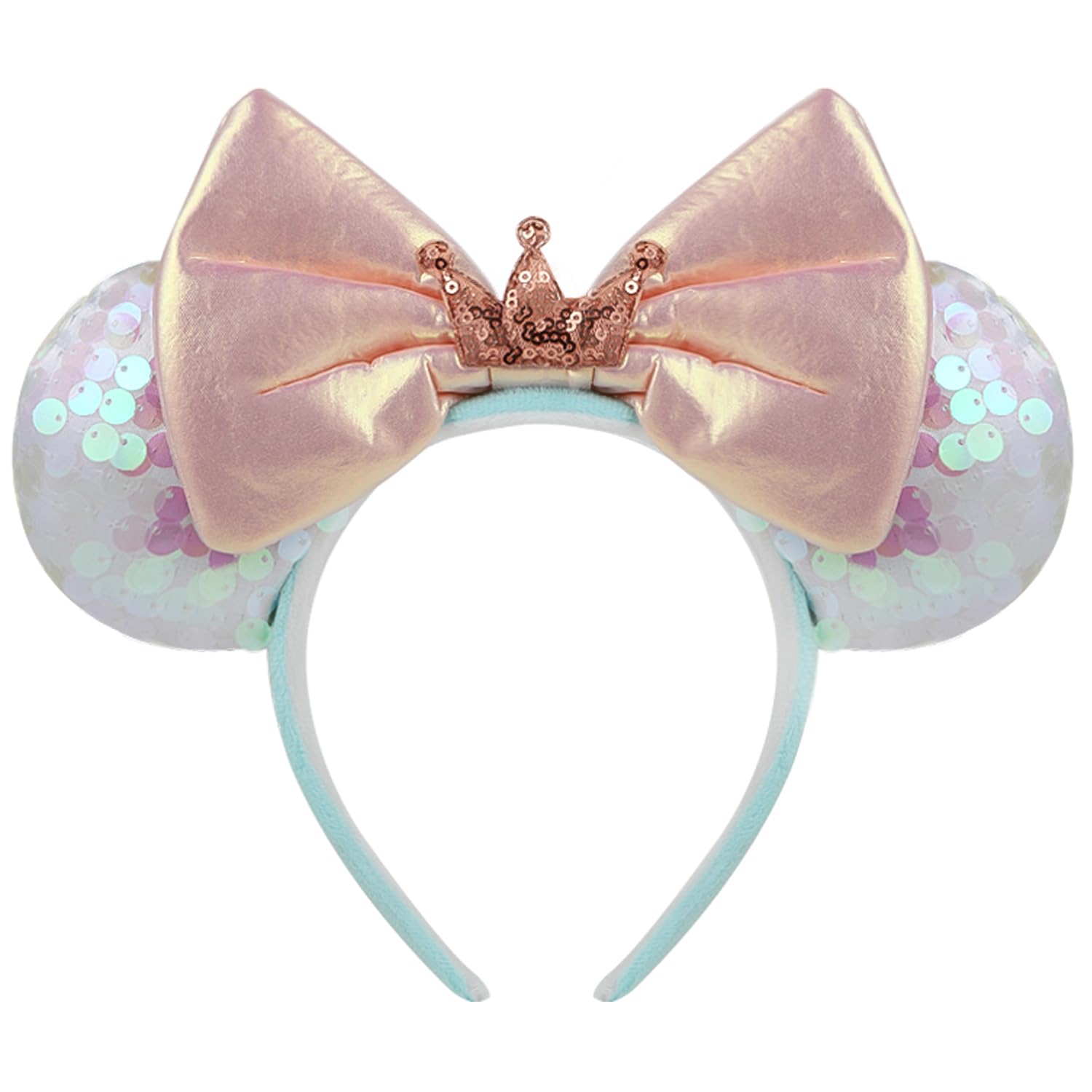 Rcjera Minnie Sequin Mouse Ears Headband For Women Girls Boys, Sequin Bow Headbands Classic Glitter Party Princess Decoration