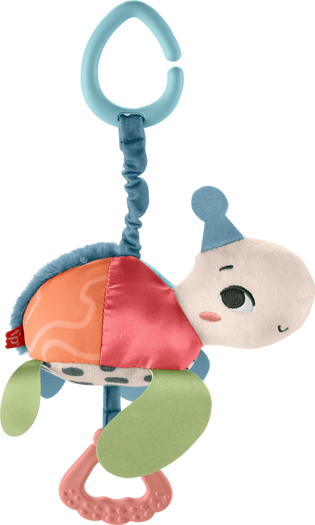 Fisher-Price Baby Stroller Toy Planet Friends Sea Me Bounce Turtle Plush with Teether, Motion & Sounds for Newborns Ages 0+ Mont