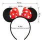 Chuangqi 1Pcs Mouse Ears Headband Polka Dots Bow For Birthday Party, Party Favors (Xc38)
