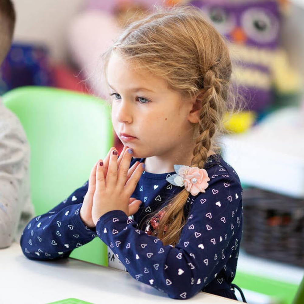 Dizila 8 Pack Decorative Pearl Flower Hair Ties Rubber Bands Elastics Stretchy Floral Hair Scrunchies Pigtail Ponytail Holders F