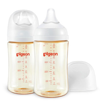 Pigeon Ppsu Nursing Baby Bottle Wide Neck, Anti-Colic, Streamlined Body, Natural Feel, Easy To Clean, 8.1 Oz(Pack Of 2), Include