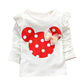 Cute Toddler Baby Girls Clothes Set Long Sleeve T-Shirt And Pants Kids 2Pcs Outfits (White+Red, 3-6 Months)